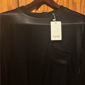 Fate Silky Black Top with Pocket
